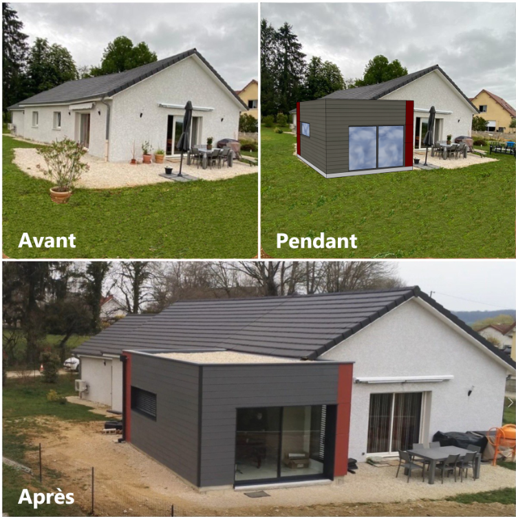 AVANT / PENDANT / APRÈS : Accolement d'une extension à une maison