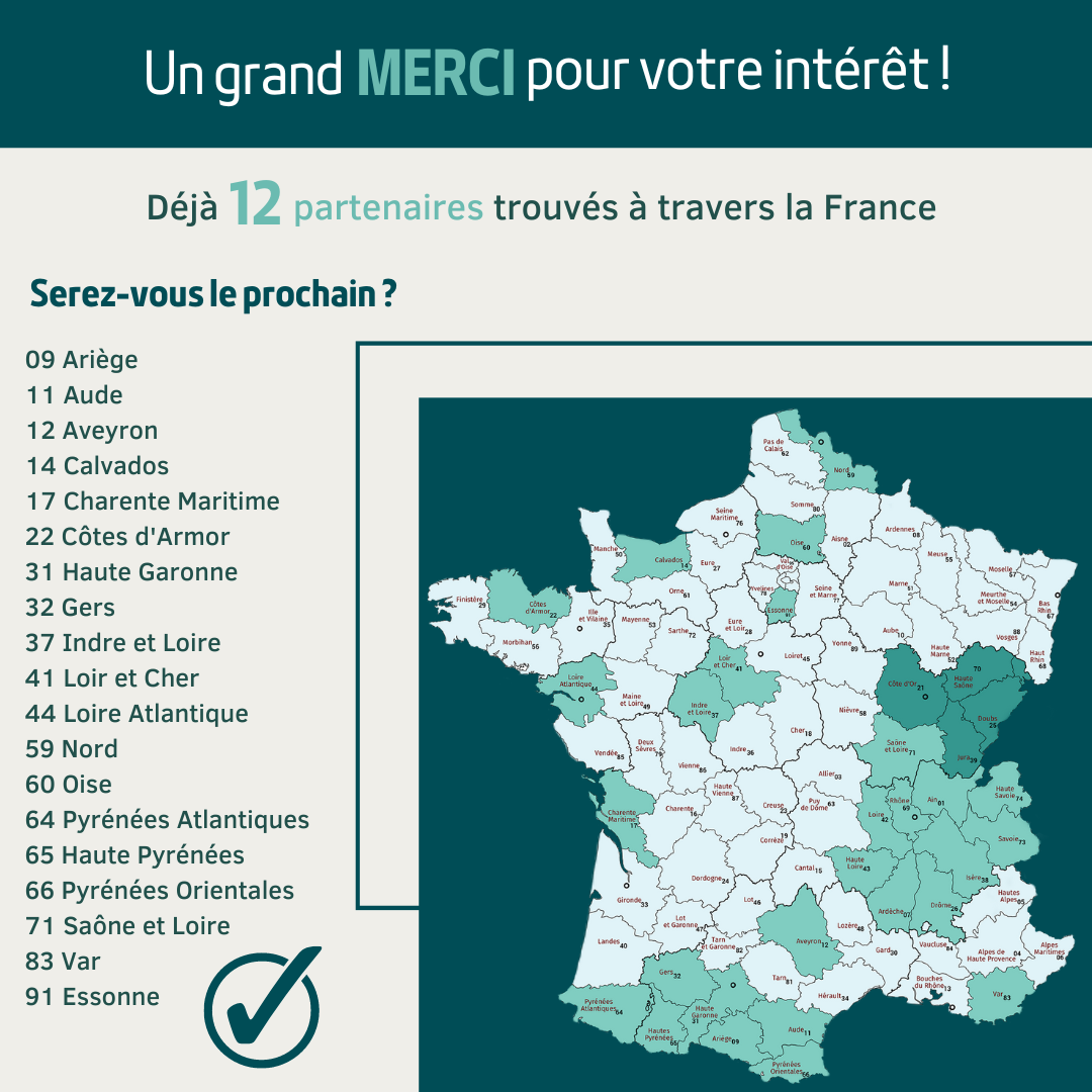 Déjà 12 partenaires poseurs trouvés à travers la France !