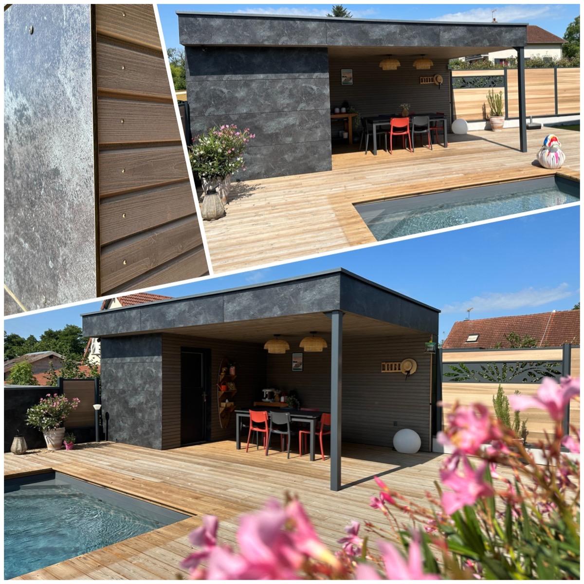 Pool house ossature bois en auto-construction